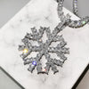 Bling Snow Shape Pendant With Tennis Chain AAA+ Necklace For Men Women Hip Hop Jewelry