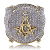 Rock Ring AAA+ For Men Gifts Iced Out Round Micro Pave  Mens Rings