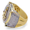 Rock Ring AAA+ For Men Gifts Iced Out Round Micro Pave  Mens Rings