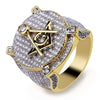 Rock Ring AAA+ For Men Gifts Iced Out Round Micro Pave  Mens Rings