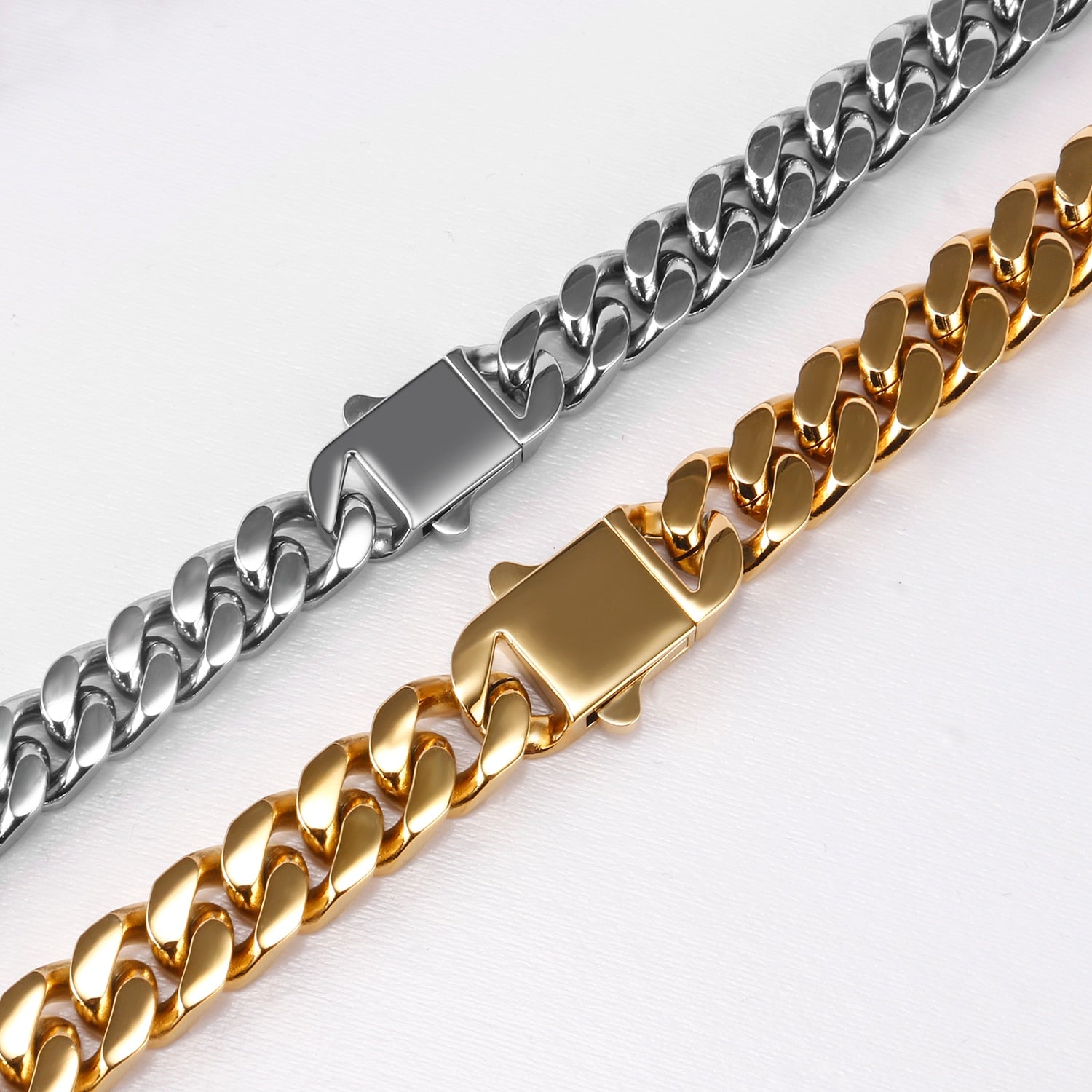 316L Stainless Steel Chain Necklace Hip Hop Cuban Chain AAA+ Do Not Fade