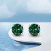 Diamond Stud Earring 0.3-2ct Round Cut Blue Green Moissanite Diamond 18K White Gold Plated 925 Steling Silver For Women Men