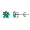 Diamond Stud Earring 0.3-2ct Round Cut Blue Green Moissanite Diamond 18K White Gold Plated 925 Steling Silver For Women Men