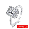 Certified 1CT 2CT Radiant Cut Moissanite Engagement Ring Colorless VVS Diamond Ring Sterling Silver Weddig Band Gifts