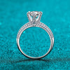 Diamond Ring 2ct 925 Sterling Silver Brilliant Cut D VVS1 Lab Diamond Band Engagement Ring