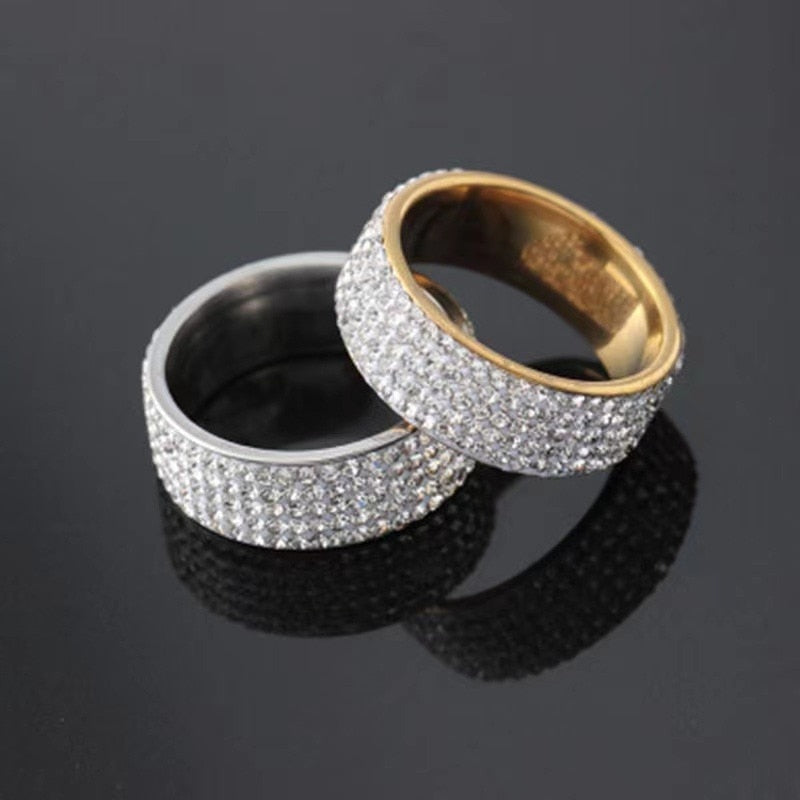 Luxury Ring Crystal Geometric Finger Ring Fashion Jewelry Weddings Engagement Party Gift