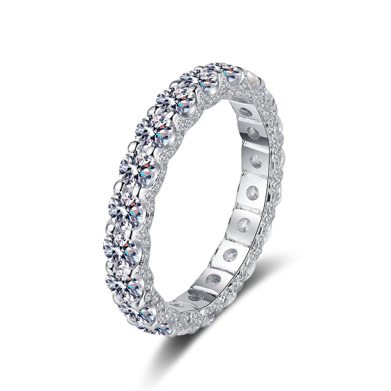 Eternity D Color  Ring Diamond100% Real 925 sterling silver Engagement W