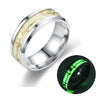 Luminous Dragon Ring  AAA+ Love Heart Retro Stainless Steel Fluorescent Rings for Men