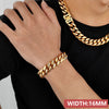 Jewelry Miami 18K Gold Plated Stainless Steel Cuban Bracelet AAA+ Link for Men