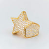 New Hip Hop Rock Five Star Ring AAA+ Men  Luxury Gold SilverPentagram Rings Women Wedding