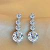 925 Silver  Drop Earring Diamond   2.6 Carat D Color VVS1 Diamond Engagement