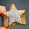 New Hip Hop Rock Five Star Ring AAA+ Men  Luxury Gold SilverPentagram Rings Women Wedding