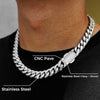 12mm Stainless Steel Jewelry Homme Cadena  Luxury Miami Cuban Link Chain AAA+ Men R