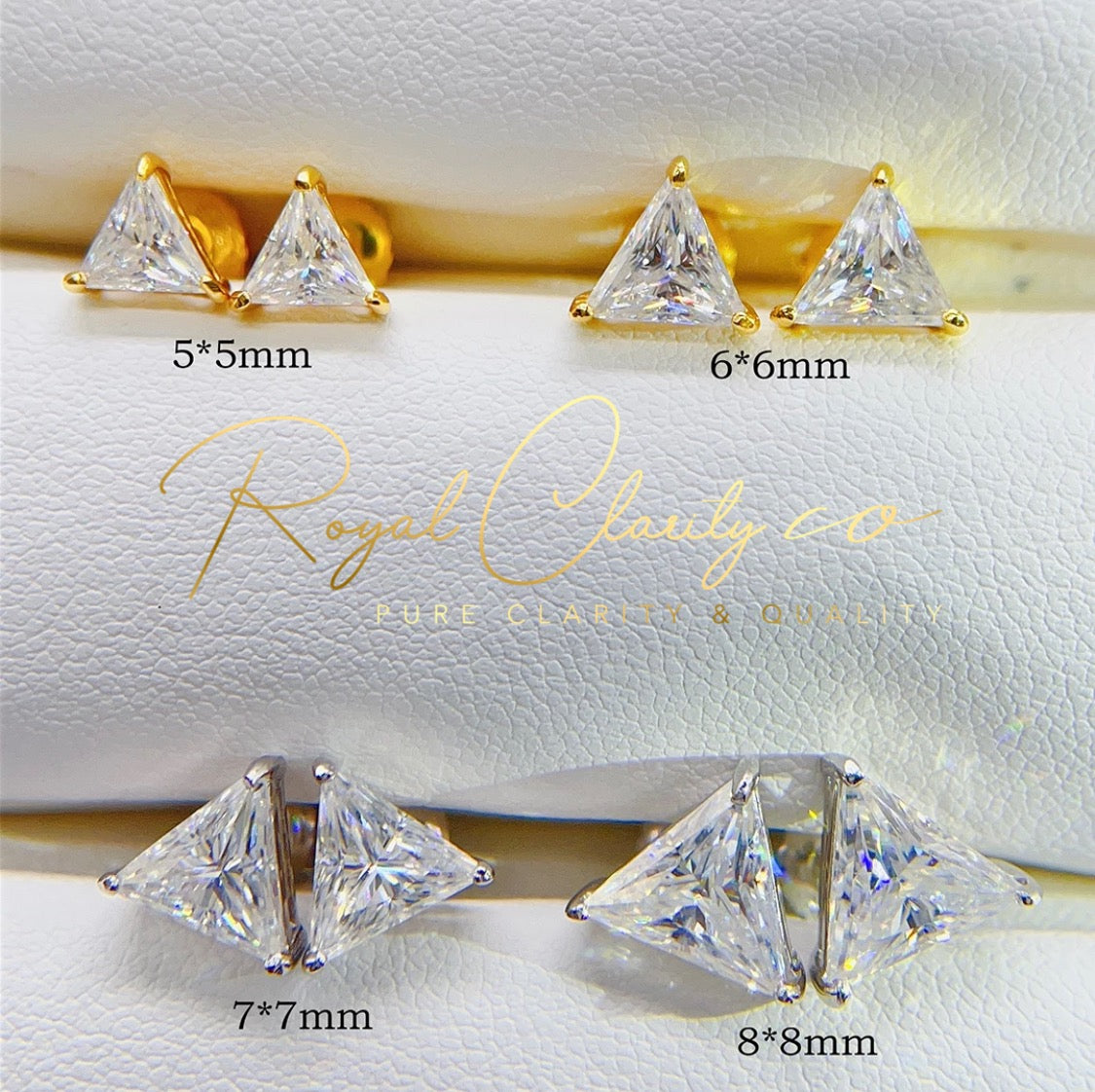 4CT Big Gemstone High Quality Silver Jewelry 925 Elegant Moissanite stud Earring Diamond triangle Cut